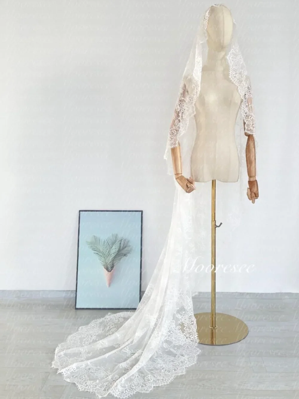 Vintage French Eyelash Lace Mantilla Cathedral Veil
